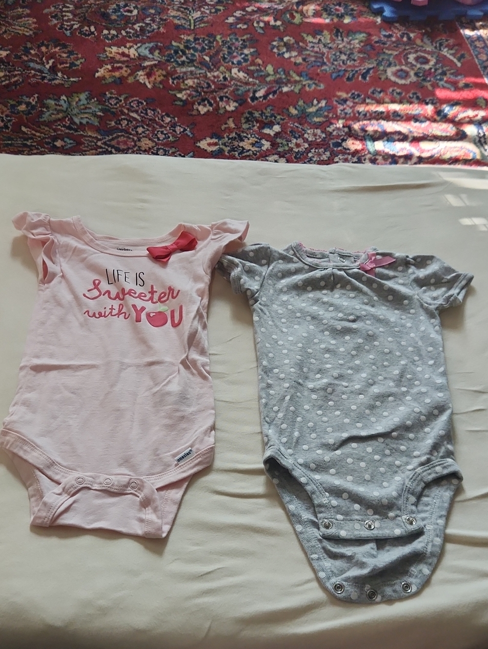 Girls Pink 'Life is Sweeter with You' One-Piece Bodysuit - Pink